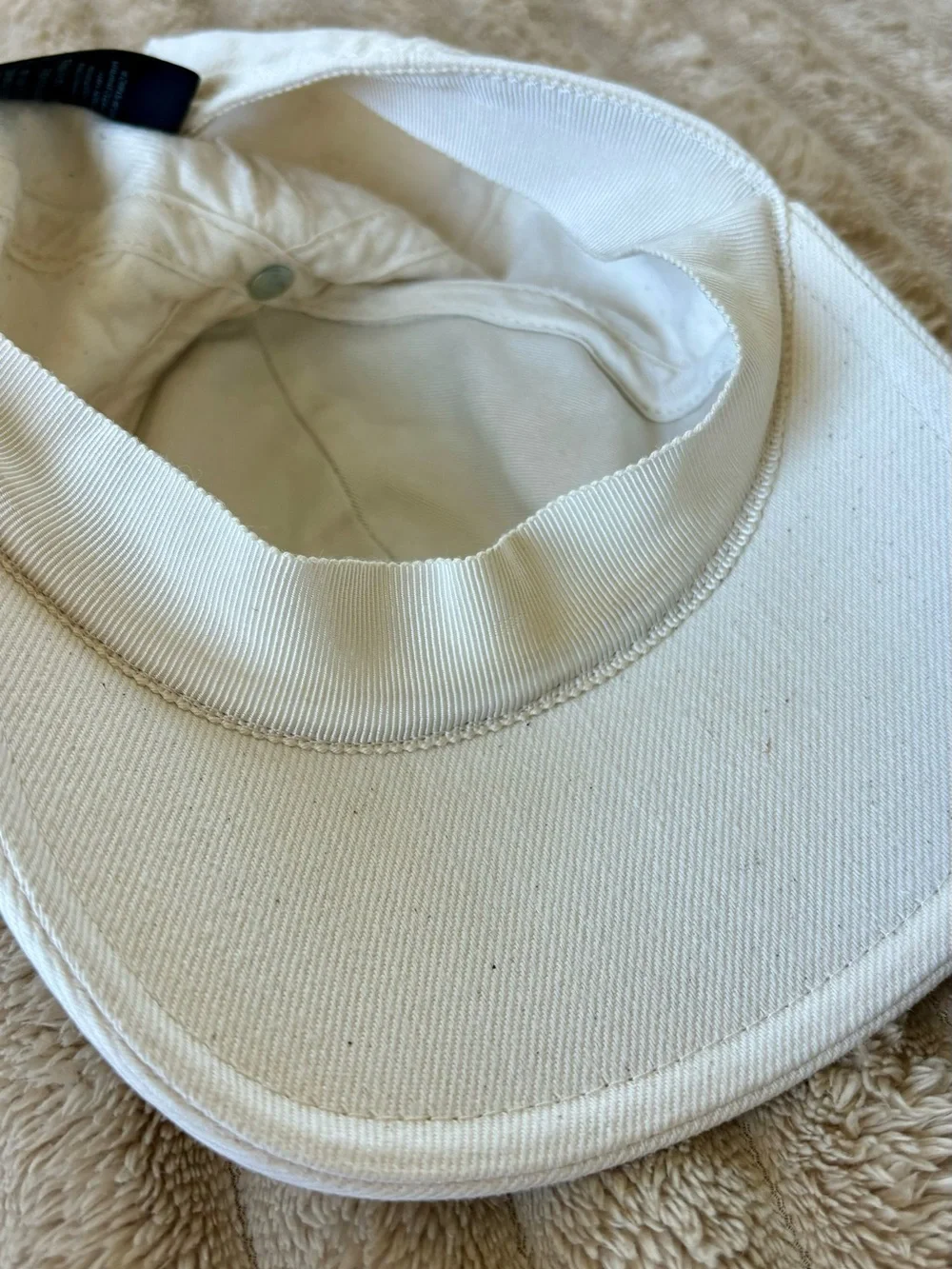 Saint Laurent Cream Cotton Cap with Black Tag